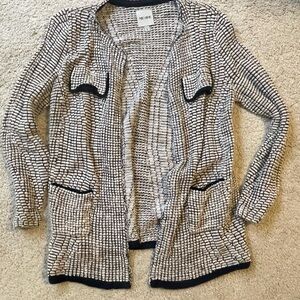 NIC+ZOE Black and White Textured Cardigan